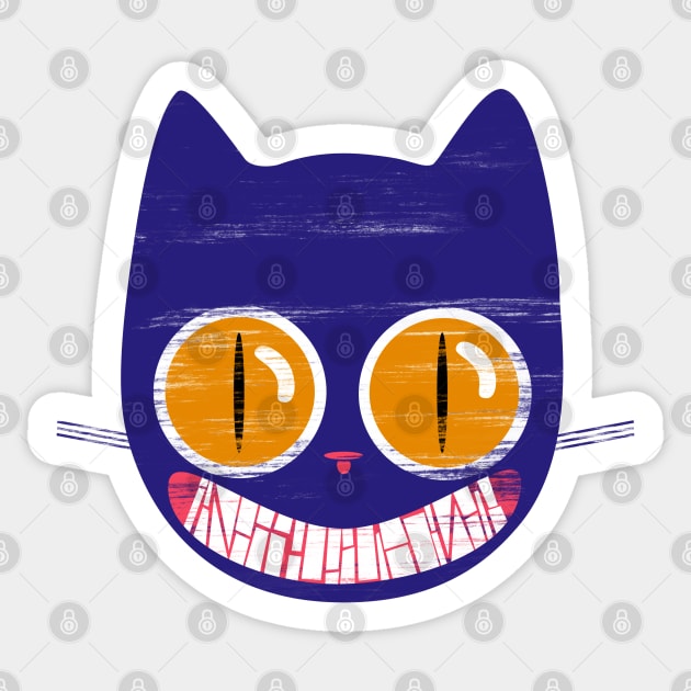 Ete the purplish cat with thin pupil Sticker by Ancsi